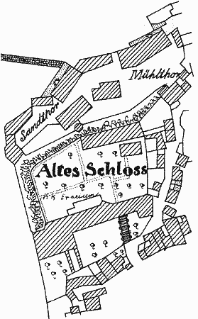 hrad s okolm na katastrln map z r. 1841