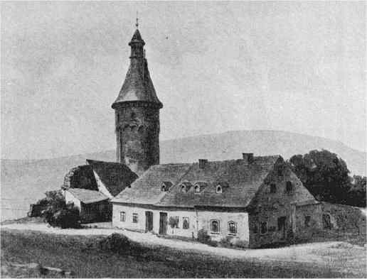 severn v a vchodn budova na kresb z 19. stolet