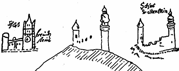 kresby hradu na hornch mapch
