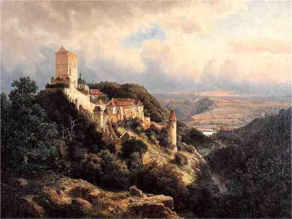 pohled od severozápadu - veduta Hugo Ullika (1872)