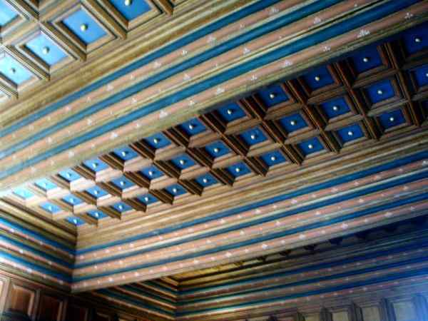 2. patro paláce - táflovaný strop světnice císaře Karla